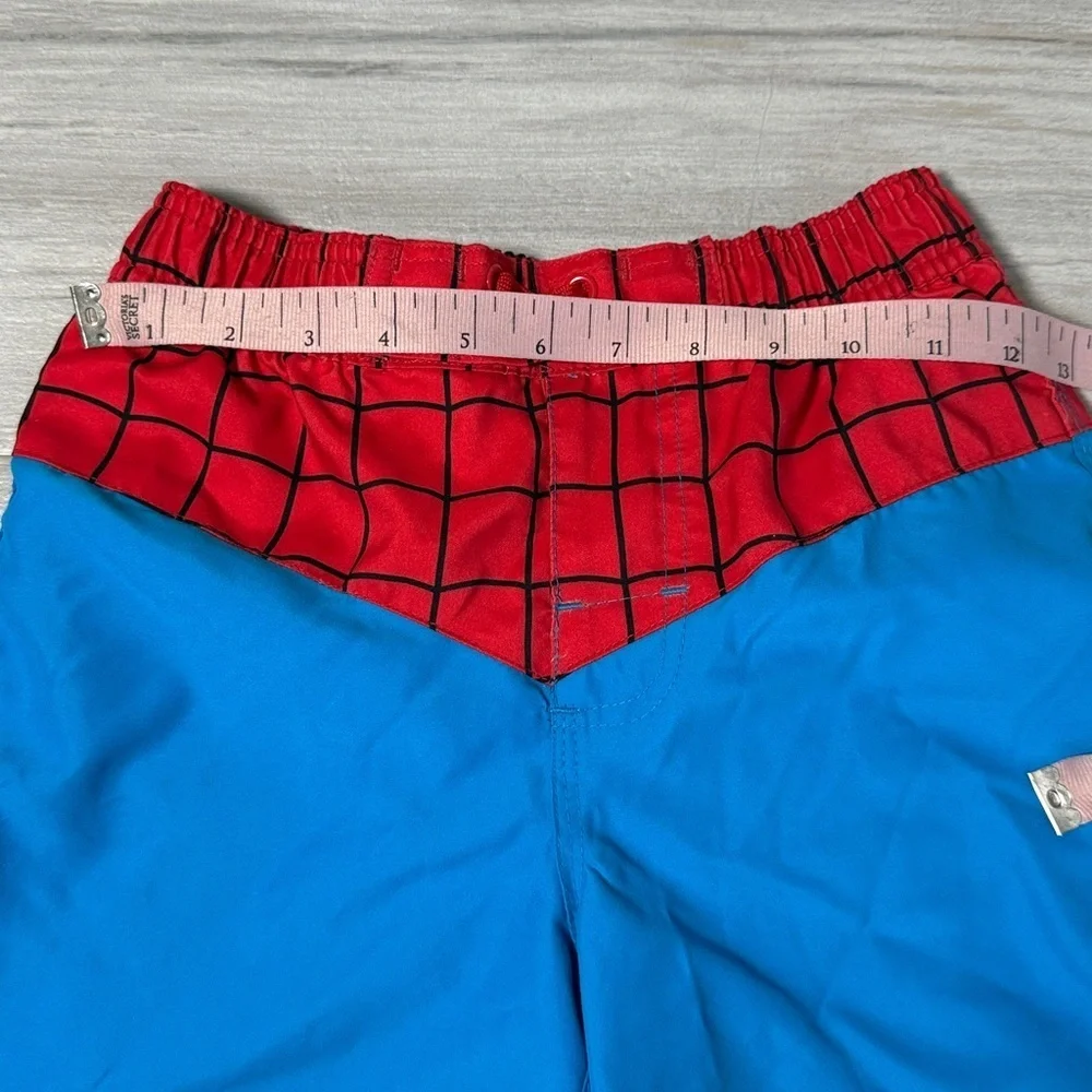 Disney Marvel Spider-Man Red Blue Kids Swim Shorts size 7/8 bathing suit trunks